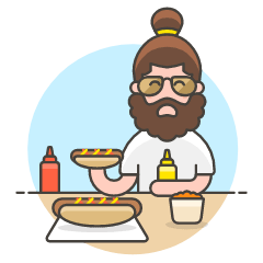 Hotdog Eating 1 Illustration from UX Colors Set