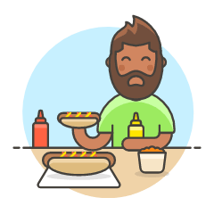 Hotdog Eating 2 Illustration from UX Colors Set