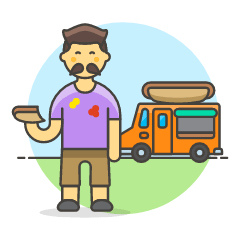Hotdog Truck 3 Illustration from UX Colors Set