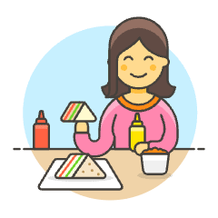Sandwich Eating 1 Illustration from UX Colors Set