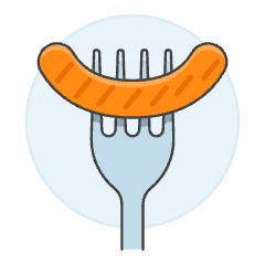 Sausage Fork Illustration from UX Colors Set