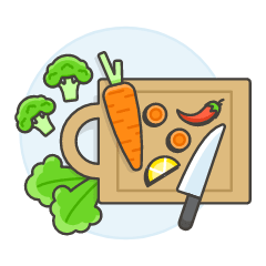 Cutting Veggie Illustration from UX Colors Set