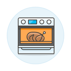 Chicken In Oven Illustration from UX Colors Set