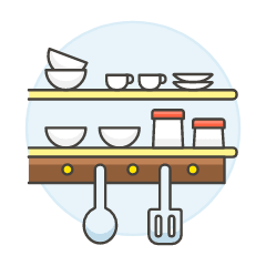 Cookware Shelf Illustration from UX Colors Set