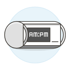Digital Desk Clock Illustration from UX Colors Set