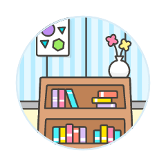 Book Shelf Background Illustration from UX Colors Set