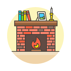 Brick Fireplace Illustration from UX Colors Set