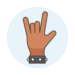 Rock Gesture 1 3 Illustration from UX Colors Set