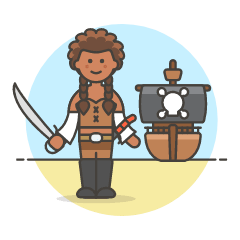 Sailing Ship Pirate 4 Illustration from UX Colors Set