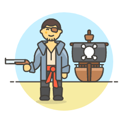 Sailing Ship Pirate 5 Illustration from UX Colors Set