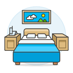 Double Bed Room Illustration from UX Colors Set