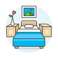 Single Bed Room Illustration from UX Colors Set