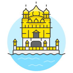 Golden Temple Illustration from UX Colors Set