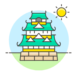 Japanese Castle Illustration from UX Colors Set