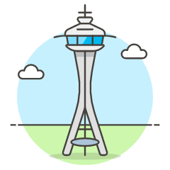 Space Needle TOWER Illustration from UX Colors Set