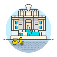 Trevi Fountain Illustration from UX Colors Set