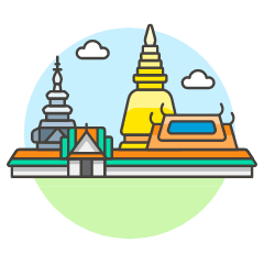 Wat Phra Kaew Illustration from UX Colors Set