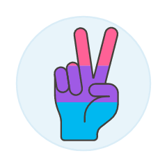 Bisexual Peace Sign 2 Illustration from UX Colors Set