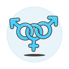Blue Bisexual Symbol 3 Illustration from UX Colors Set