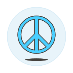 Blue Peace Symbol Illustration from UX Colors Set