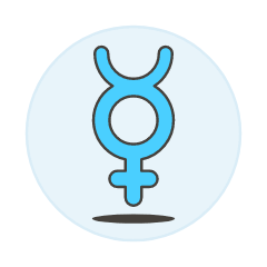 Blue Virgin Symbol Illustration from UX Colors Set