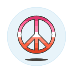 Lesbians Peace Symbol Illustration from UX Colors Set