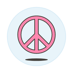 Pink Peace Symbol Illustration from UX Colors Set