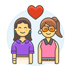 Lesbians Couple 1 Illustration from UX Colors Set