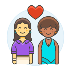 Lesbians Couple 2 Illustration from UX Colors Set