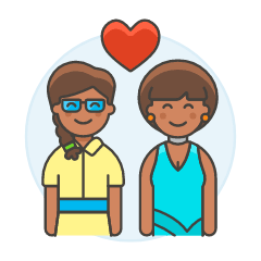 Lesbians Couple 4 Illustration from UX Colors Set