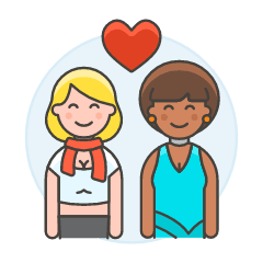 Lesbians Couple 5 Illustration from UX Colors Set