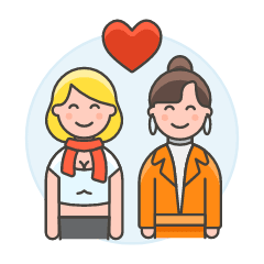 Lesbians Couple 6 Illustration from UX Colors Set