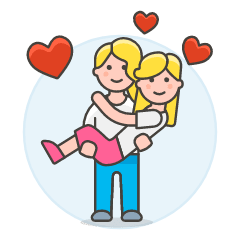 Lesbians Couple Lifting 5 Illustration from UX Colors Set