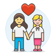 Lesbians Holding Hand 4 Illustration from UX Colors Set
