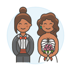 Lesbian Wedding 5 Illustration from UX Colors Set