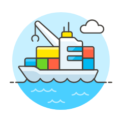 Cargo Ship 1 Illustration from UX Colors Set
