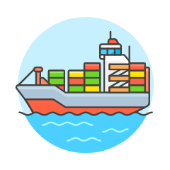 Cargo Ship 3 Illustration from UX Colors Set