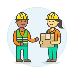 Warehouse Worker 3 4 Illustration from UX Colors Set