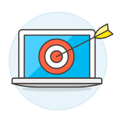 Ad Target Laptop Illustration from UX Colors Set