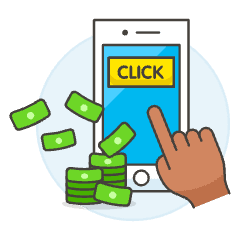 Click Revenue Mobile 1 Illustration from UX Colors Set
