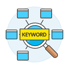 SEO Keyword Network Illustration from UX Colors Set