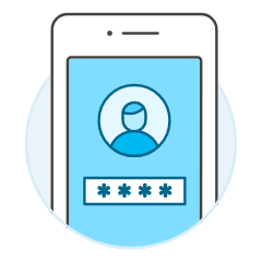 Phone User Security 1 Illustration from UX Colors Set