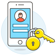 Phone User Security 3 Illustration from UX Colors Set