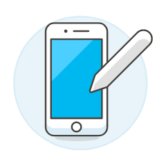 Phone Pen Illustration from UX Colors Set