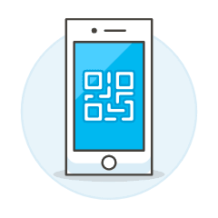 Phone Qr Code Illustration from UX Colors Set