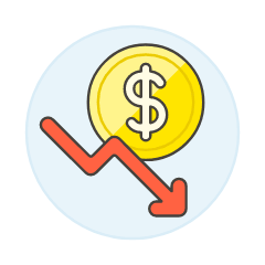 Dollar Decreasing Illustration from UX Colors Set