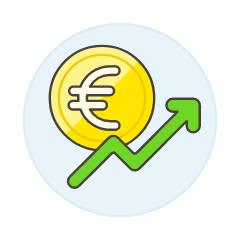 Euro Increasing Illustration from UX Colors Set