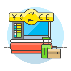 Exchange Booth Illustration from UX Colors Set