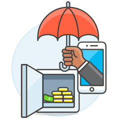 Money App Protect 3 Illustration from UX Colors Set