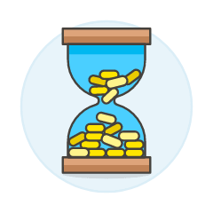 Hourglass Coins Illustration from UX Colors Set